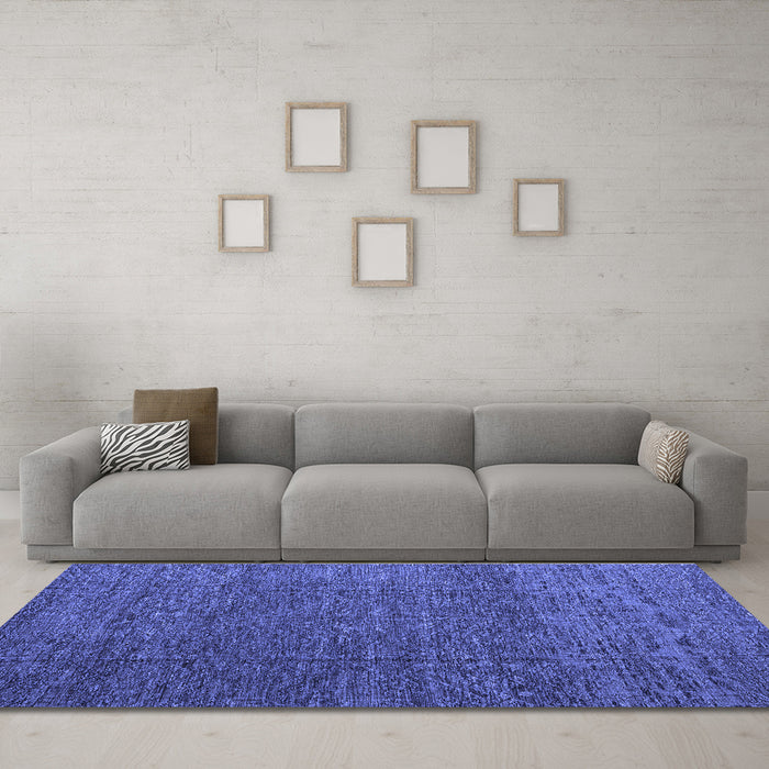 Machine Washable Abstract Blue Modern Rug in a Living Room, wshabs4418blu