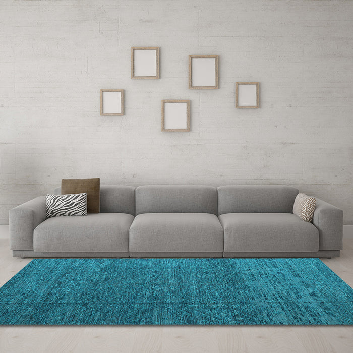 Machine Washable Abstract Light Blue Modern Rug in a Living Room, wshabs4418lblu