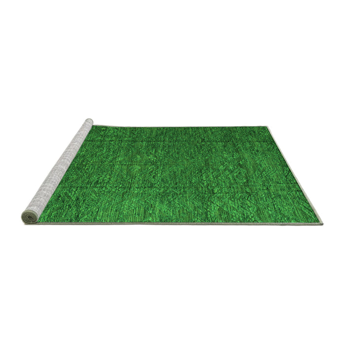 Sideview of Machine Washable Abstract Green Modern Area Rugs, wshabs4418grn