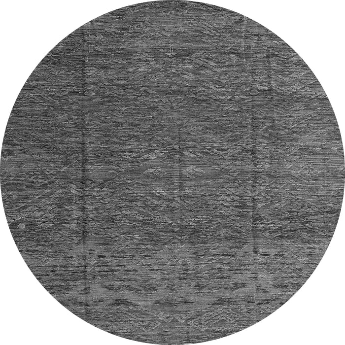 Round Machine Washable Abstract Gray Modern Rug, wshabs4418gry