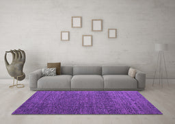 Machine Washable Abstract Purple Modern Area Rugs in a Living Room, wshabs4418pur