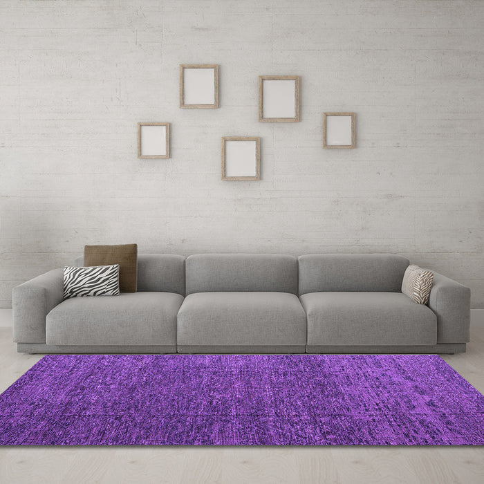Machine Washable Abstract Purple Modern Area Rugs in a Living Room, wshabs4418pur