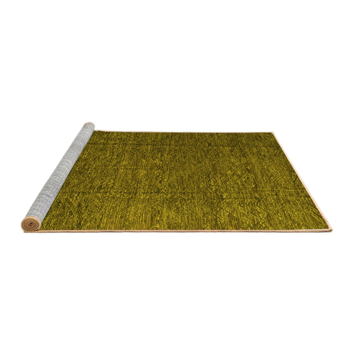 Sideview of Machine Washable Abstract Yellow Modern Rug, wshabs4418yw