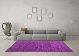 Machine Washable Abstract Pink Modern Rug in a Living Room, wshabs4418pnk