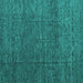 Square Abstract Turquoise Modern Rug, abs4418turq