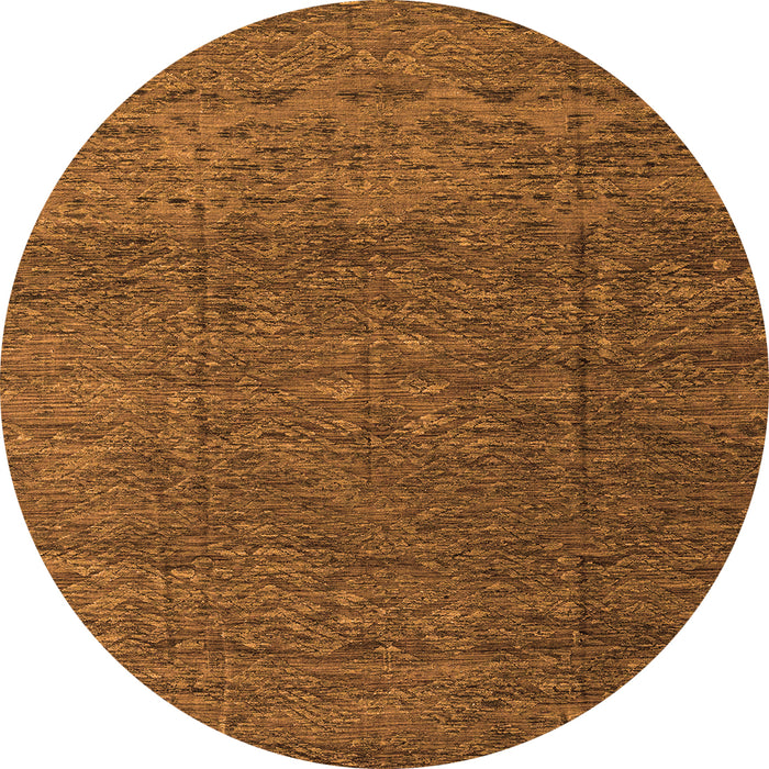 Round Abstract Orange Modern Rug, abs4418org