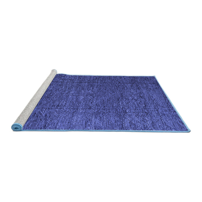 Sideview of Machine Washable Abstract Blue Modern Rug, wshabs4418blu