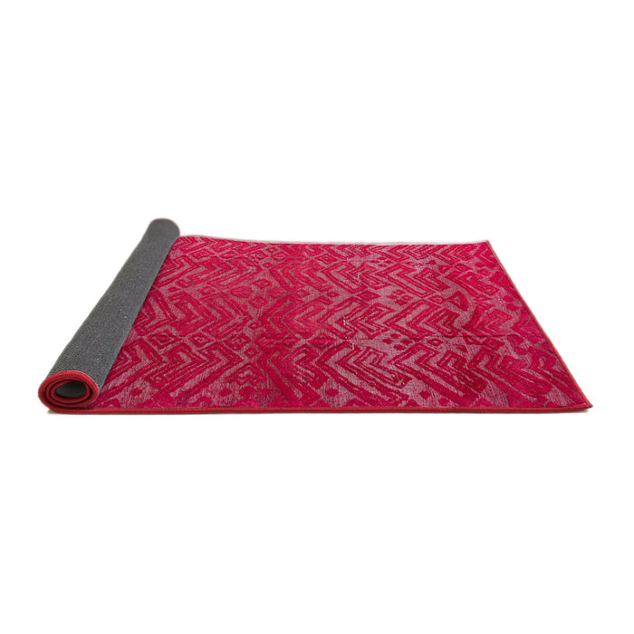 Sideview of Abstract Red Modern Rug, abs4419