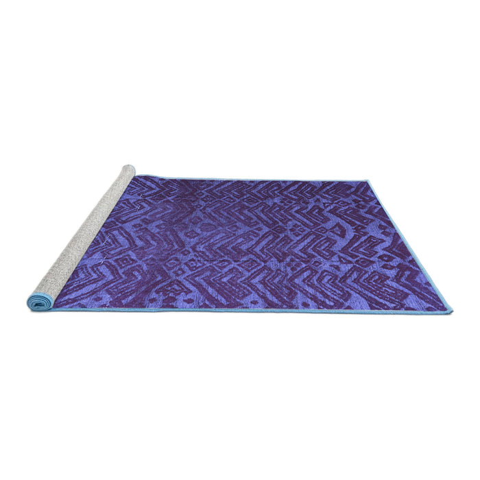 Sideview of Machine Washable Abstract Blue Modern Rug, wshabs4419blu