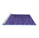 Sideview of Machine Washable Abstract Blue Modern Rug, wshabs4419blu