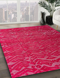 Abstract Red Modern Rug, abs4419