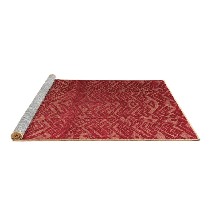 Sideview of Machine Washable Abstract Brown Modern Rug, wshabs4419brn
