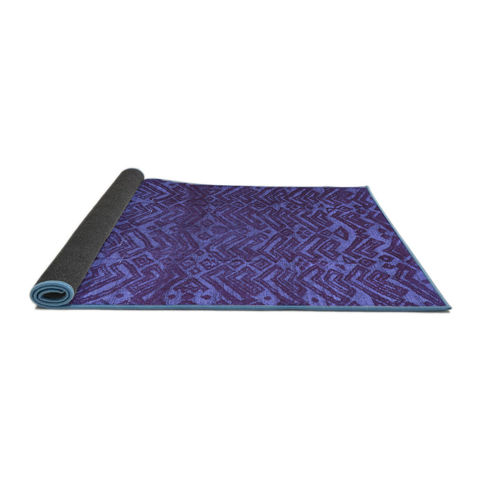 Sideview of Abstract Blue Modern Rug, abs4419blu