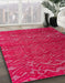 Abstract Red Modern Rug in Family Room, abs4419