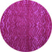 Round Machine Washable Abstract Purple Modern Area Rugs, wshabs4419pur