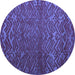 Round Abstract Blue Modern Rug, abs4419blu