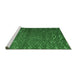 Sideview of Machine Washable Abstract Emerald Green Modern Area Rugs, wshabs4419emgrn