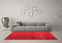 Machine Washable Abstract Red Modern Rug, wshabs4419red