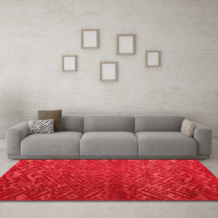 Modern Red Washable Rugs