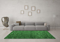 Machine Washable Abstract Emerald Green Modern Rug, wshabs4419emgrn