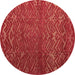 Round Machine Washable Abstract Brown Modern Rug, wshabs4419brn