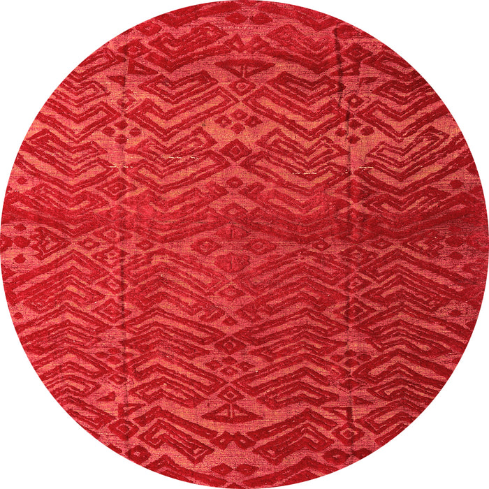 Round Abstract Orange Modern Rug, abs4419org