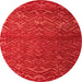 Round Abstract Orange Modern Rug, abs4419org