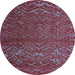 Round Abstract Light Blue Modern Rug, abs4419lblu