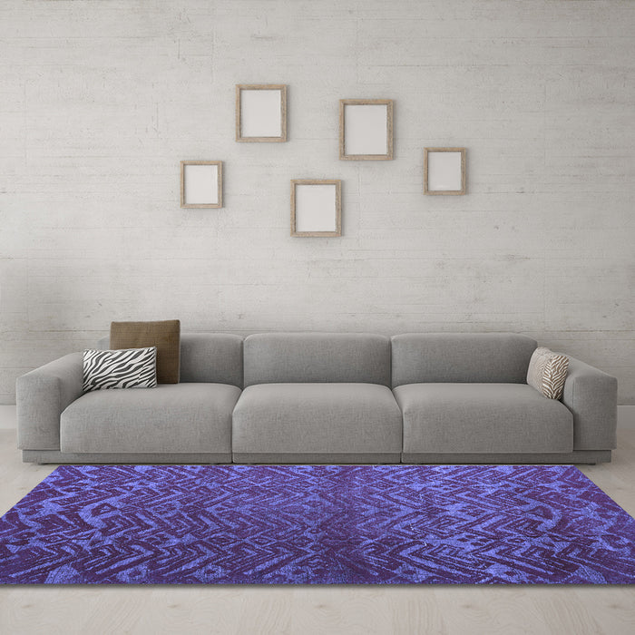 Machine Washable Abstract Blue Modern Rug in a Living Room, wshabs4419blu