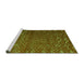 Sideview of Machine Washable Abstract Green Modern Area Rugs, wshabs4419grn