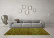 Machine Washable Abstract Green Modern Area Rugs in a Living Room,, wshabs4419grn