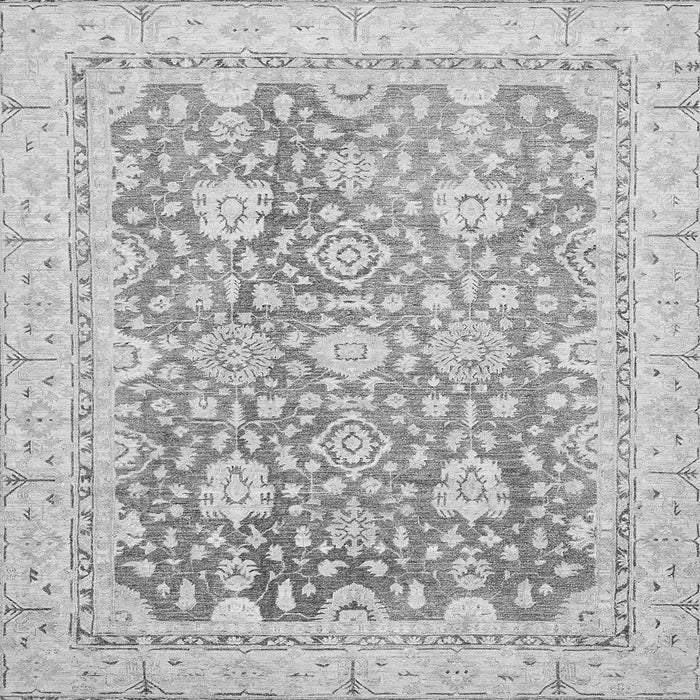 Square Machine Washable Oriental Gray Traditional Rug, wshabs441gry