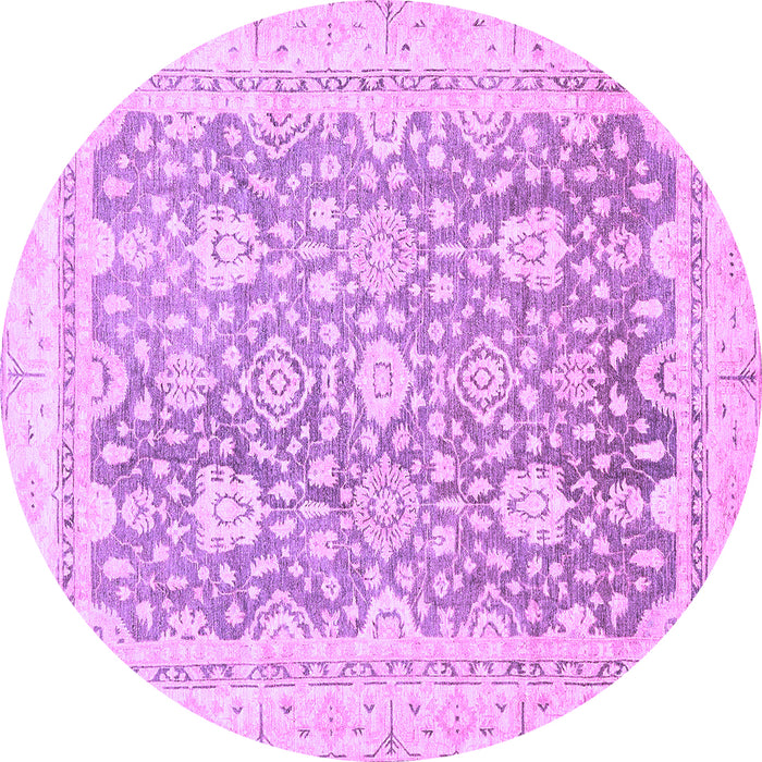 Round Machine Washable Oriental Purple Traditional Area Rugs, wshabs441pur