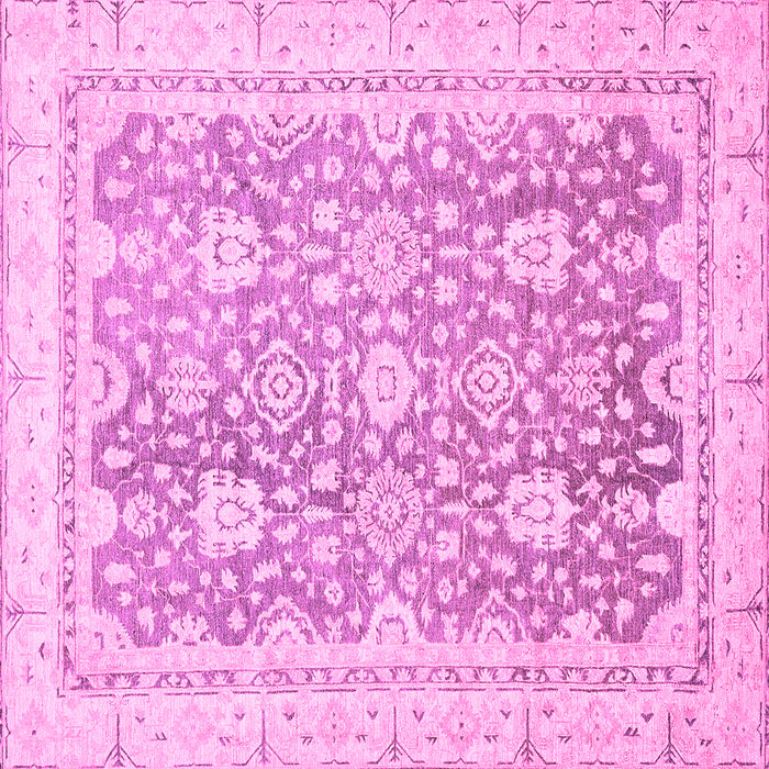 Square Machine Washable Oriental Pink Traditional Rug, wshabs441pnk