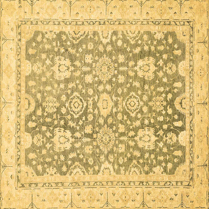 Square Machine Washable Oriental Brown Traditional Rug, wshabs441brn