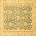 Square Machine Washable Oriental Brown Traditional Rug, wshabs441brn