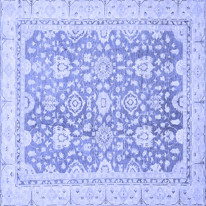 Square Machine Washable Oriental Blue Traditional Rug, wshabs441blu