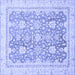 Square Machine Washable Oriental Blue Traditional Rug, wshabs441blu