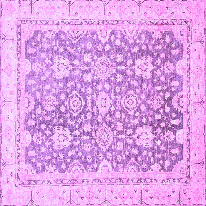 Square Machine Washable Oriental Purple Traditional Area Rugs, wshabs441pur