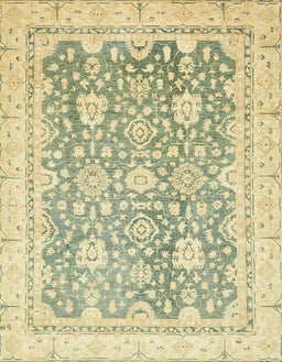 Machine Washable Abstract Brass Green Rug, wshabs441