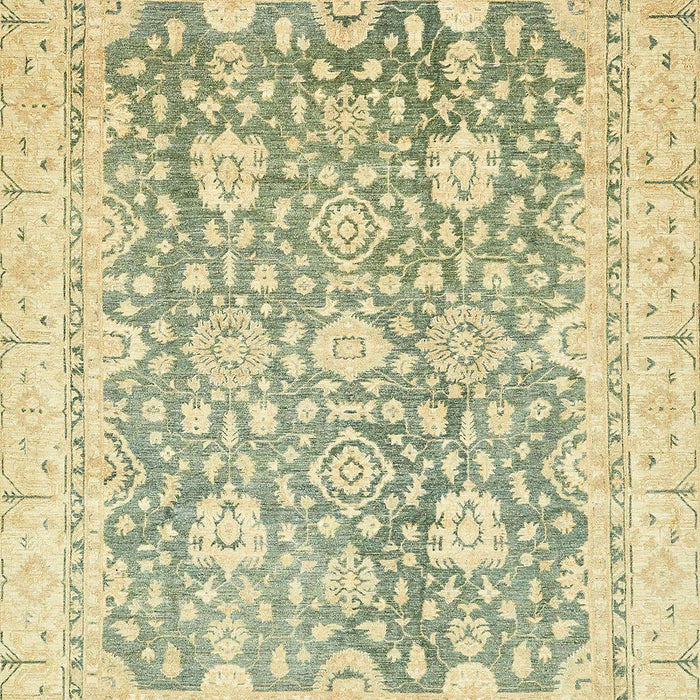 Machine Washable Abstract Brass Green Rug, wshabs441