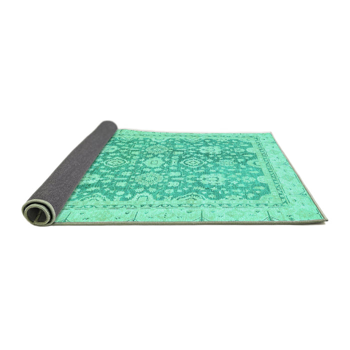 Sideview of Oriental Turquoise Traditional Rug, abs441turq