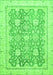 Machine Washable Oriental Green Traditional Area Rugs, wshabs441grn