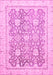 Machine Washable Oriental Pink Traditional Rug, wshabs441pnk