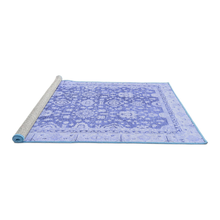Sideview of Machine Washable Oriental Blue Traditional Rug, wshabs441blu