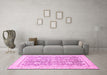 Machine Washable Oriental Pink Traditional Rug in a Living Room, wshabs441pnk