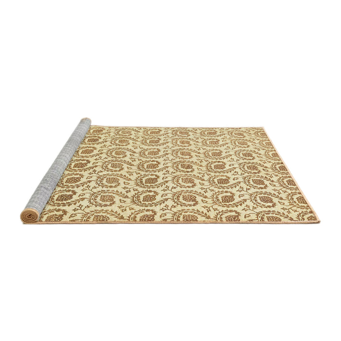 Sideview of Machine Washable Abstract Sun Yellow Rug, wshabs442