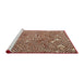 Sideview of Machine Washable Abstract Fire Brick Red Rug, wshabs4420