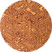 Round Abstract Orange Modern Rug, abs4420org