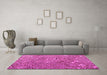 Machine Washable Abstract Pink Modern Rug in a Living Room, wshabs4420pnk